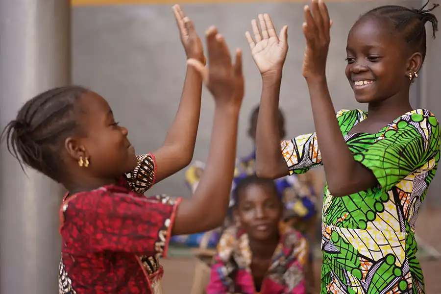 children celebrating