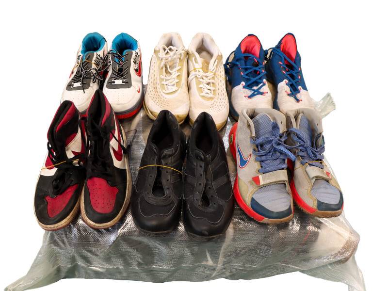 six pairs of top-grade used sports shoes 